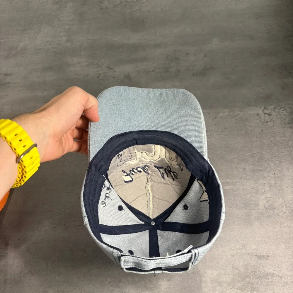 Asspizza‎ 730 F*** Life Hat Light Blue Denim Distressed Austin Babbitt Star Cap